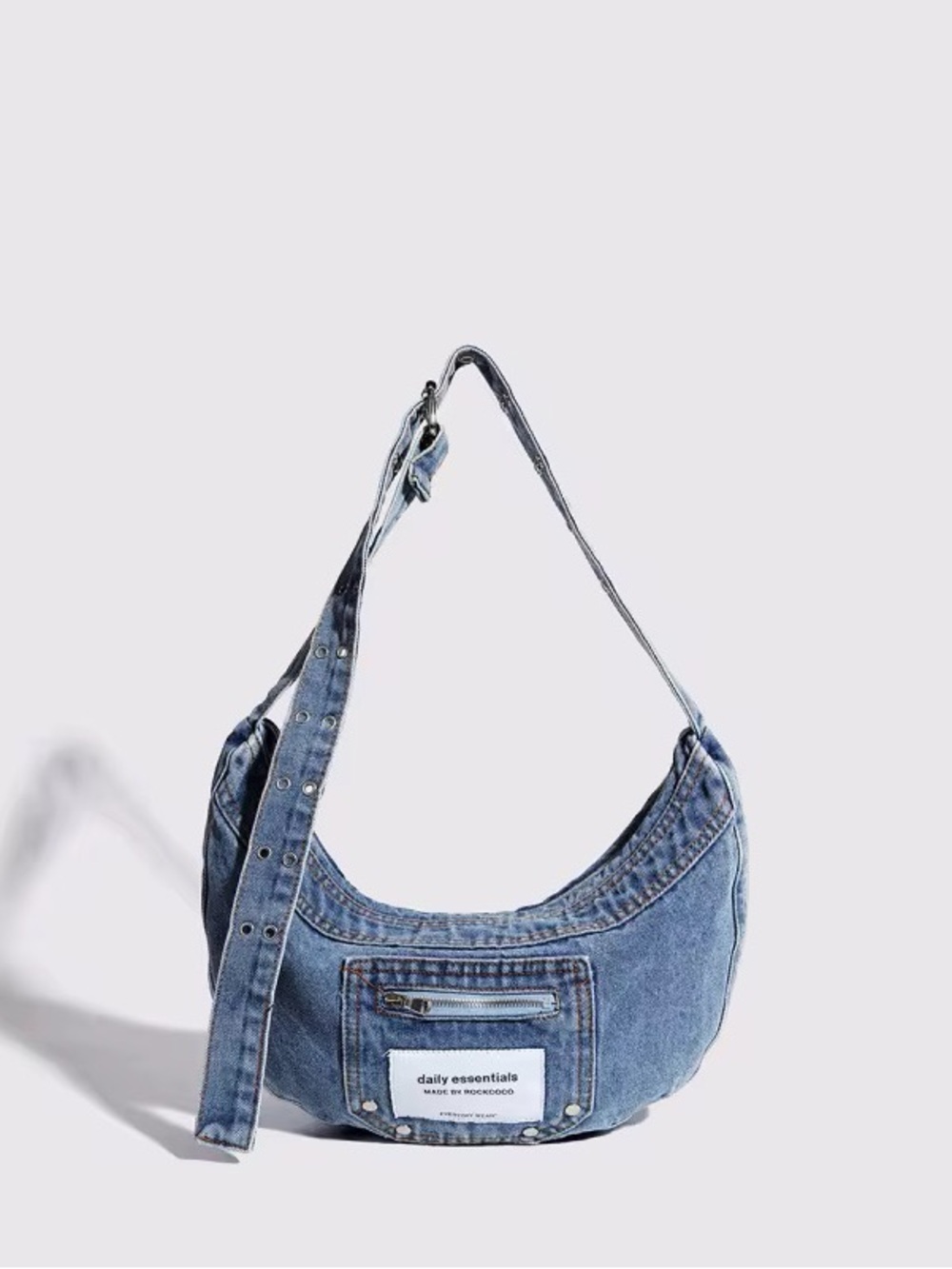 Denim Shoulder Bag - Blue